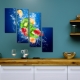 Moduļu gleznu izvēle virtuves interjeram