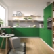 Grønt kjøkken: et sett og dets kombinasjon med interiørdesign