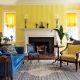 Dzeltenā istaba: plusi un mīnusi, dizaina padomi, piemēri