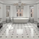 Jubin bilik mandi hitam dan putih: kebaikan dan keburukan, pilihan dan reka bentuk