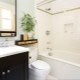 Interjera dizains nelielai vannas istabai, kas apvienota ar tualeti