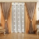 Double curtains in the living room: modern design and selection rules