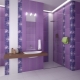 Jubin ungu di bilik mandi: ciri dan pilihan reka bentuk