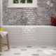 Patchwork tiles in the bathroom interior