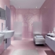 البلاط الوردي للحمام: ميزات التصميم والاختيار والأمثلة الجميلة