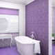 Jubin bilik mandi lilac: kebaikan dan keburukan, pilihan, contoh