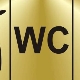 Rótulos de aseo: designación de letras WC y otros.