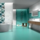 Bilik mandi turquoise: warna, kombinasi warna, reka bentuk