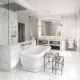 Marmeren badkamers: voor- en nadelen, voorbeelden van interieurontwerp