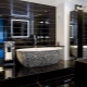 Fekete fürdőszoba: jellemzők, stílusok, felületek