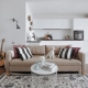 Sofa beige di pedalaman: ciri kombinasi warna, gaya dan pilihan