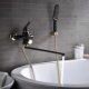 Faucet bilik mandi hitam: ciri, jenis dan pilihan