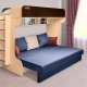 Bunk beds with a sofa below for parents: types and selection rules
