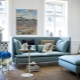 Zilie dīvāni: veidi un stilu izvēle, kombinācijas iezīmes interjerā