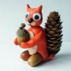 Comment faire un écureuil à partir de cônes et de pâte à modeler?