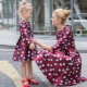 Family look matching clothes for mom and daughter