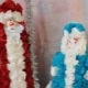 Santa Claus a Snow Maiden z obrúskov