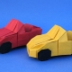 Výroba origami v podobě aut