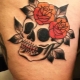 Tetovaža ruže lubanje