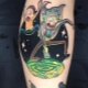 Tetovējums Riks un Mortijs: funkcijas un skices