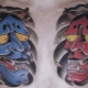 Tattoo in Form von japanischen Masken
