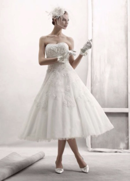 Krótka suknia ślubna A-line