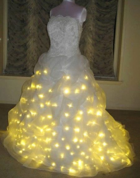 Vestido de noiva retroiluminado