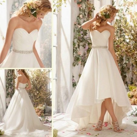 Baju pengantin simple, pendek di depan dan labuh di belakang