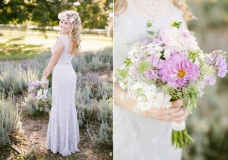 Imej pengantin perempuan di majlis perkahwinan lavender