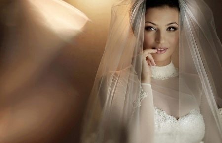 Tudung pengantin untuk gaun pengantin