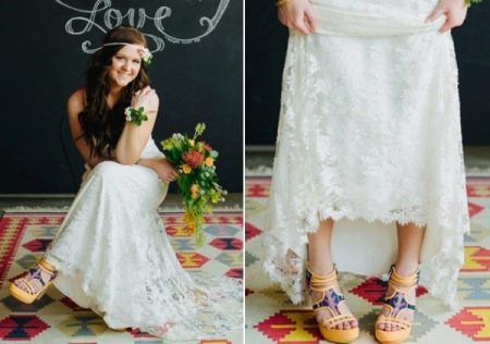 Boho vestuvinės suknelės batai