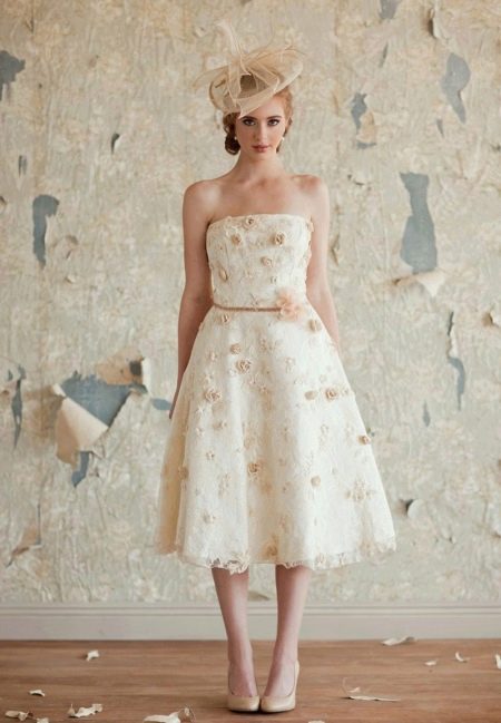 Vintage midi svadobné šaty