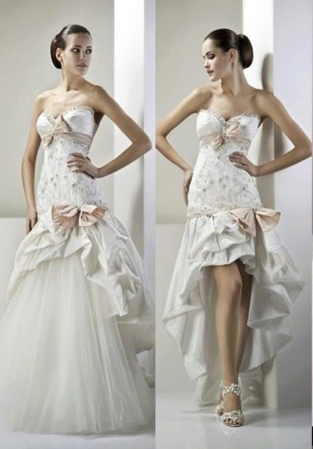 Trumpa priekyje transformuojanti vestuvinė suknelė