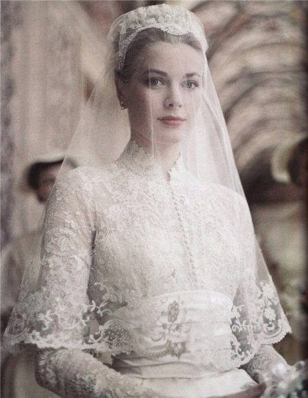Suknia ślubna Grace Kelly - z zakrytą głową