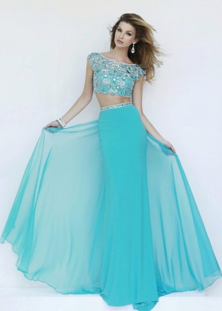 שמלת ערב בצבע טורקיז