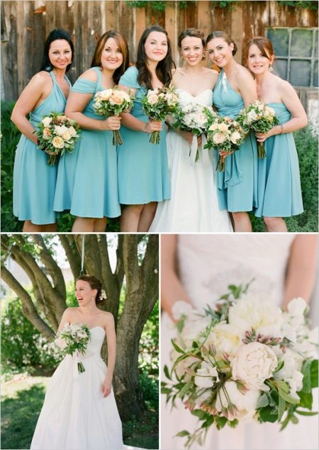 Váy phù dâu màu xanh lam