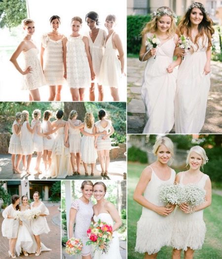Mga White Bridesmaid Dresses