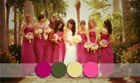 Mga Pink na Bridesmaid Dresses