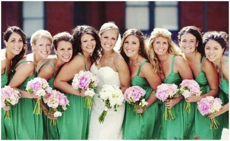 Zaļa līgavas māsas kleita
