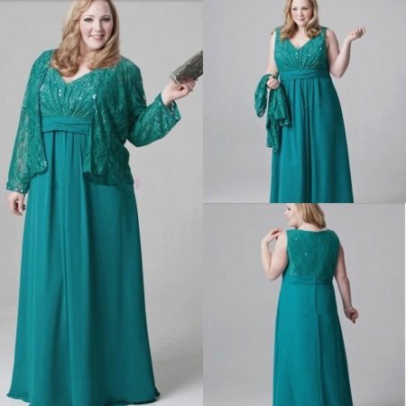 Smaragdna haljina za pune