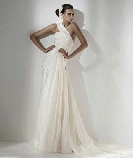 Vestido de novia de raso estilo griego