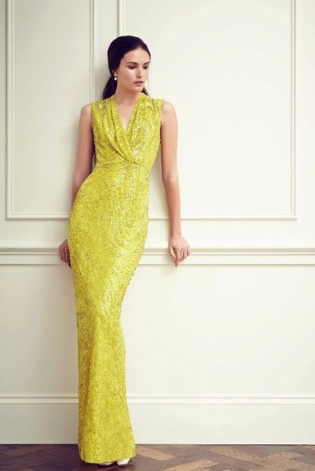 Evening dress expensive yellow