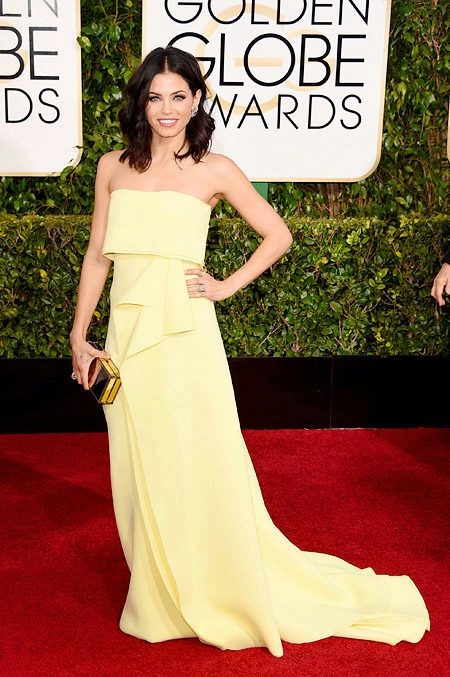 Jenna Tatum žuta večernja haljina