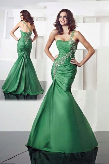 Green mermaid wedding dress