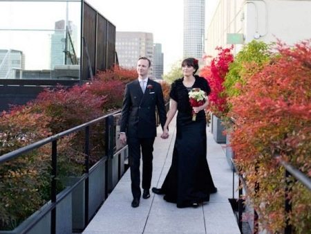 Black wedding dress closed with lace