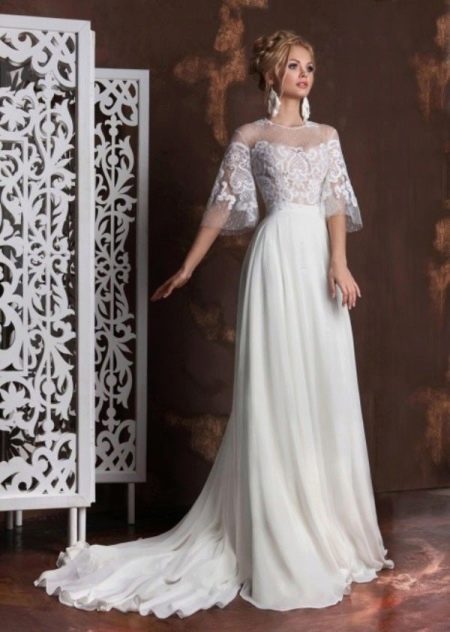 Gaun pengantin tertutup yang elegan