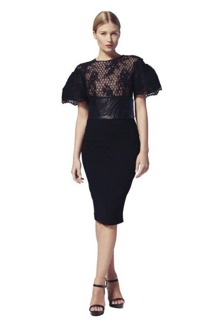 Evening dress for New Year with puff sleeves