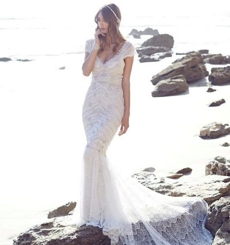 Сватбена рокля на Анна Кембъл с русалка