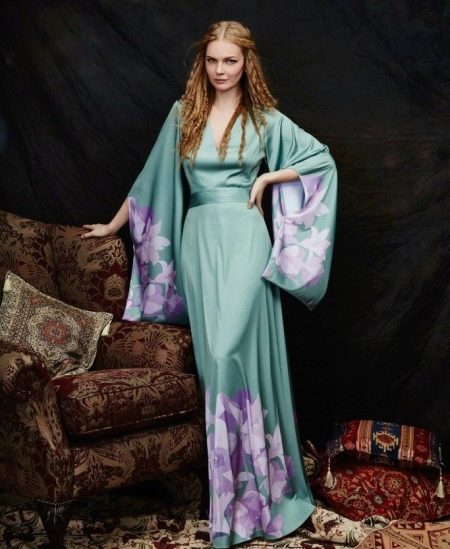 Long Sleeve Kimono Evening Dress