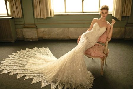 Brautkleid im Meerjungfrau-Stil mit Trägern